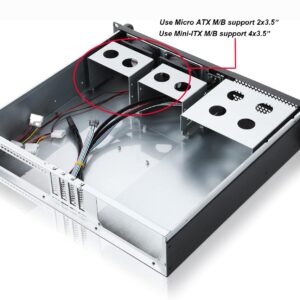 RackChoice 2U Micro ATX Compact Rackmount 2 x 5.25 Chassis Support ATX PS2 PSU with 120mm Fan on top, USB3.0 with 2.0 Adapter