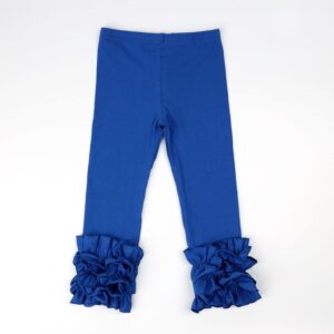 HOOLCHEAN Baby Toddler and Little Girls Cotton Ruffle Leggings (Royal Blue, M: 3-4T)