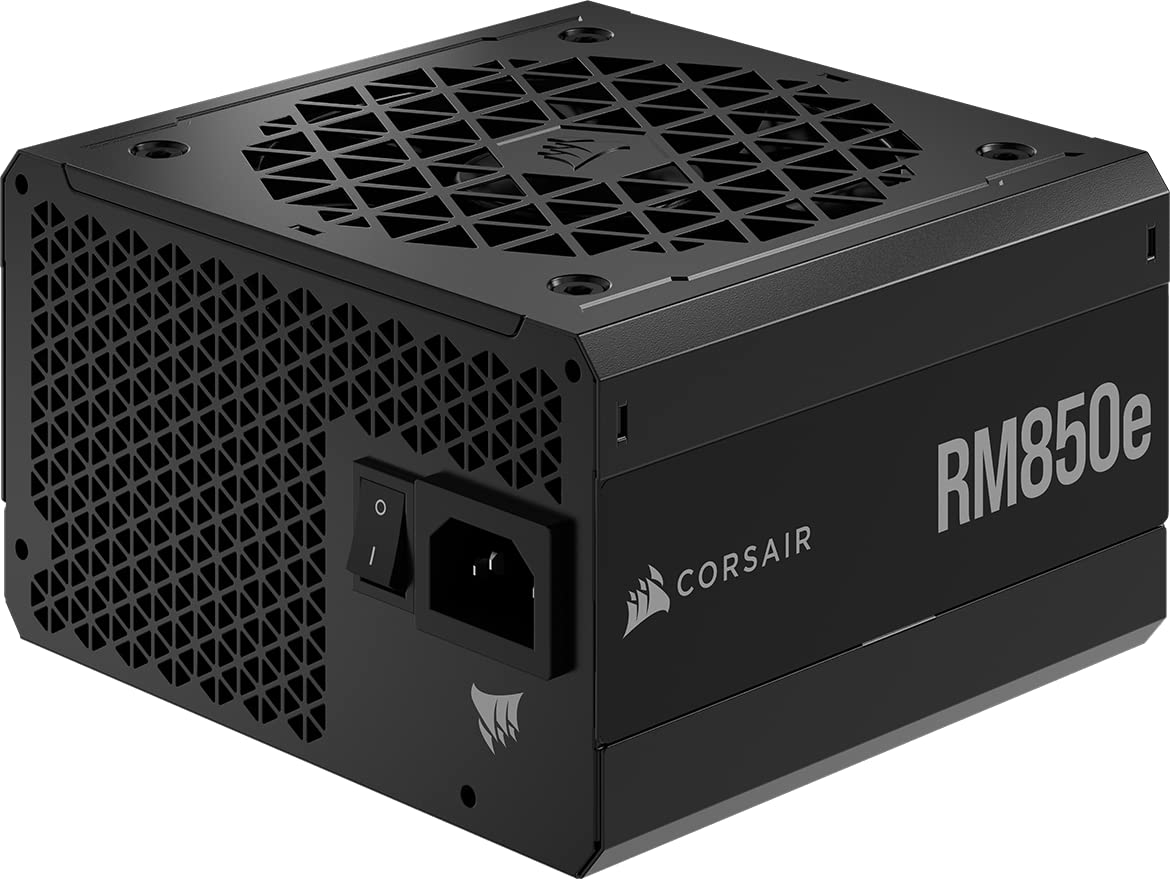 Corsair RM850e Fully Modular Low-Noise ATX Power Supply (Dual EPS12V Connectors, 105°C-Rated Capacitors, 80 Plus Gold Efficiency, Modern Standby Support) Black