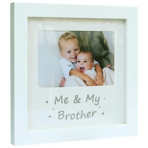 HAMUIERS Me and My Brother Picture Frame, Sibling Picture Frame, Baby Keepsake Picture Frame, Little or Big Brother Gift, Nursery Décor, White