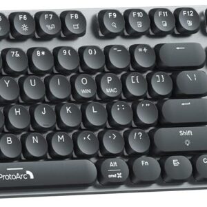 ProtoArc Bluetooth Mechanical Keyboard for Office, MECH K300 Wireless Tactile Quiet Comfortable Keyboard with Backlit Keys, 2.4G/USB-C/Bluetooth, Rechargeable, Programmable for Mac/Windows/Android