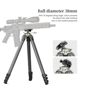 SUNWYAFOTO TL3240CS-P Hunting Tripod for Shooting Rifle Stand Carbon Fiber