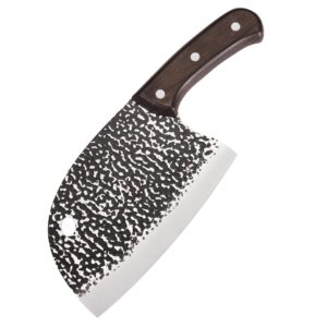 tj pop chinese cleaver knife 6.2 inches, ultra sharp lightweight meat cleaver, full-tang chopping knife 30cr13 steel blade thickness 1.5 mm, fish shape series hp01003