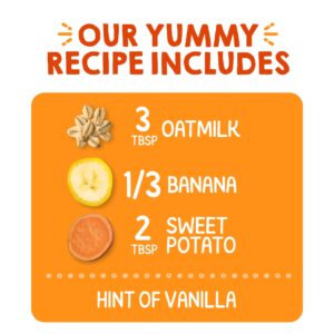 Happy Tot Organics Oatmilk Pudding, Dairy-Free, Stage 4 Toddler Snack, Oatmilk, Bananas & Sweet Potatoes, 4 Ounce Pouch, Pack of 16