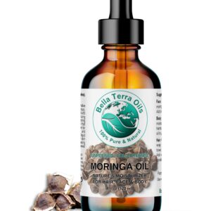 Bella Terra Oils - Organic Moringa Oil 4 oz - Celebrating Pure Premium Organic Moringa, Enriched with Antioxidants, Best for Nourishing Skin’s Natural Glow