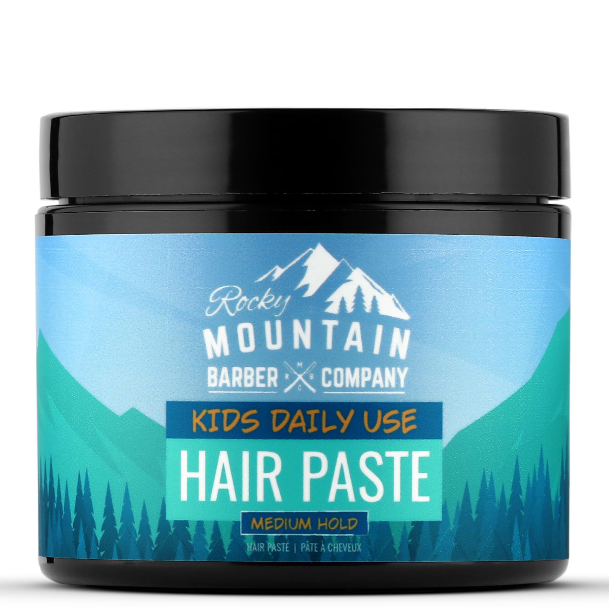 Rocky Mountain Barber Company Kids Hair Styling Paste for Boys - Large 4 oz Tub - Medium Hold Gel for All Hairstyles - Citrus Scent