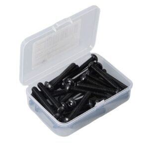 m5 x 40mm button head socket cap screws bolts, 10.9 grade alloy steel, black oxide finish, metric allen hex drive, fully threaded, 50pcs