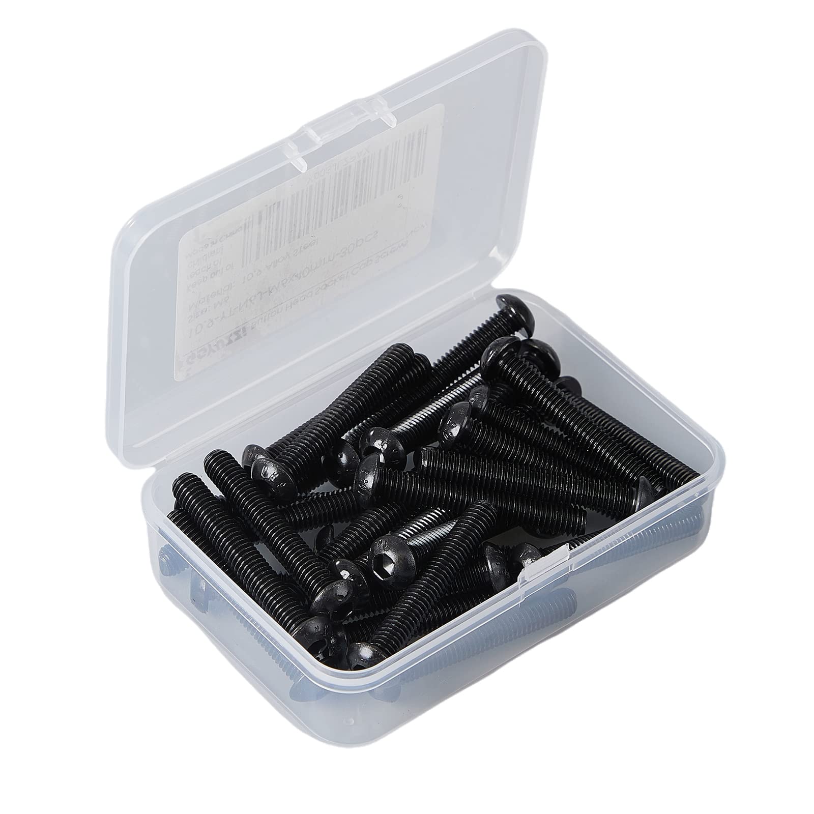 M5 x 40mm Button Head Socket Cap Screws Bolts, 10.9 Grade Alloy Steel, Black Oxide Finish, Metric Allen Hex Drive, Fully Threaded, 50PCS