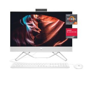 HP All-in-One PC, 23.8" FHD Micro-Edge Touchscreen Display, AMD Ryzen 5 Processor, AMD Radeon Graphics, 12 GB RAM, 512 GB SSD, Windows 11 Home OS, Wi-Fi (24-cb1142, 2022) (Renewed)