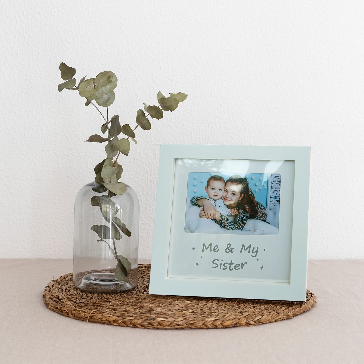 HAMUIERS Me and My Sister Picture Frame, Sibling Gifts, Little or Big Sister Gift, Gender Neutral Baby Keepsake Frame, Nursery Décor, White