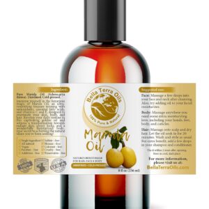 Bella Terra Oils - Marula Oil for Face 8 oz - Cold-Pressed Essence, A Symphony of Essential Fatty Acids, for an Enriched Skin Experience