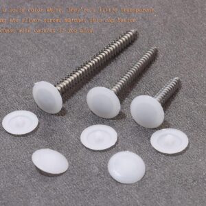 Mini Skater 200Pcs Screw Caps Plastic Self-Tapping Screw Hole Cap Covers for Diameter 7mm Flat Cross Screw Lids Furniture Fittings, (White)