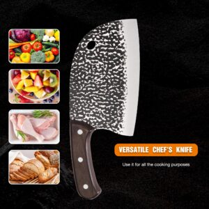 TJ POP Chinese Cleaver Knife 6.2 inches, Ultra Sharp Lightweight Meat Cleaver, Full-tang Chopping Knife 30Cr13 Steel Blade Thickness 1.5 mm, Fish Shape Series HP01003