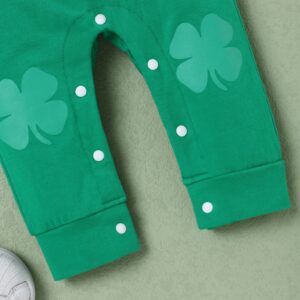 Baby Boy My First St Patricks Day Outfits Bow Gentleman Striped Top Lucky Clover Overalls Set 3PC 3-6 Months