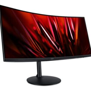 Acer Nitro 34" QHD 3440 x 1440 1500R Curved PC Gaming Monitor AMD FreeSync Premium 165Hz Refresh 1ms (VRB) ZeroFrame Design 2 x Display Port 1.4 & 2 x HDMI 2.0 Ports XZ342CU Sbmiipphx,Black