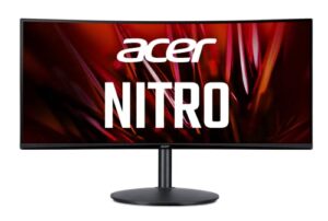 acer nitro 34" qhd 3440 x 1440 1500r curved pc gaming monitor amd freesync premium 165hz refresh 1ms (vrb) zeroframe design 2 x display port 1.4 & 2 x hdmi 2.0 ports xz342cu sbmiipphx,black