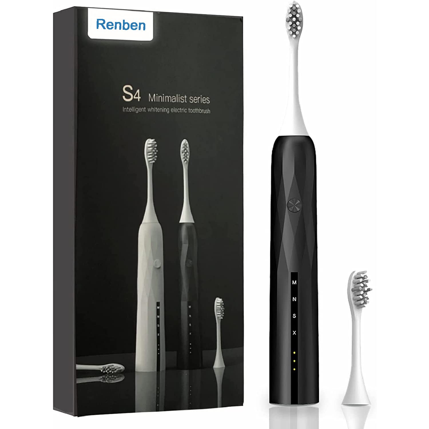 Electric Toothbrush with Pressure Sensor for Enamel, Sonic Toothbrush for Adults, Rechargeable Power Toothbrushes with 2 Brush Heads, 4 Modes, Smart Timer, 42,000 VPM, One Charge for 100 Days