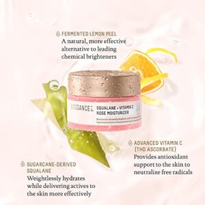 Biossance Squalane + Vitamin C Rose Moisturizer. Antioxidant-Rich Daily Moisturizer to Boost Radiance, Even Skin Tone and Smooth Fine Lines and Wrinkles (1.69 fl oz)