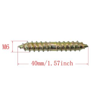 TAODAN 20pcs Dowel Screw Double Ended Wood Woodworking Furniture Connecting Fixing Dowel Screws M6x40mm