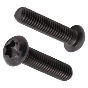 m8-1.25 x 35mm (12 pcs) button torx head machine screws, black oxide finish 10.9 grade alloy steel, full thread coarse thread, torx drive bit t40