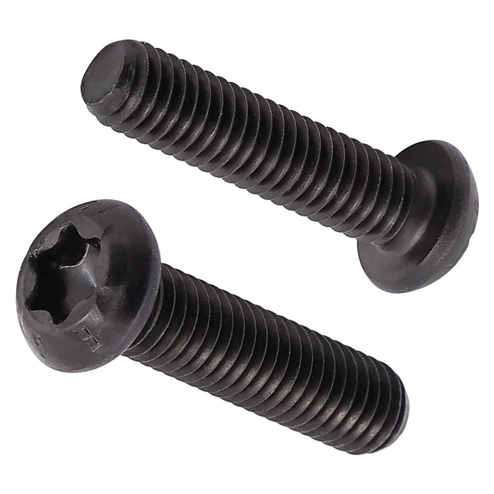 M8-1.25 x 35mm (12 pcs) Button Torx Head Machine Screws, Black Oxide Finish 10.9 Grade Alloy Steel, Full Thread Coarse Thread, Torx Drive Bit T40