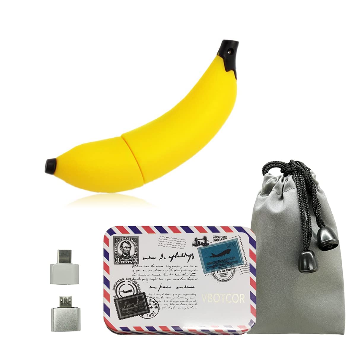 Cartoon USB 2.0 Memory Stick USB Flash Drive Fashion Pen Thumb Pendrive U Disk Drive Banana 128GB