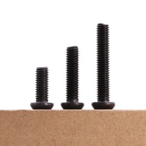 M8-1.25 x 35mm (12 pcs) Button Torx Head Machine Screws, Black Oxide Finish 10.9 Grade Alloy Steel, Full Thread Coarse Thread, Torx Drive Bit T40