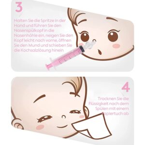 Nasal Irrigation for Baby - Nasal Syringe for Baby - 2PCS Professional Baby Nose Sucker with Cleanable and Reusable Silicone Nasal Suction Tip forIrrigation, Nasal Spray, Nasal Hygiene (Pink)