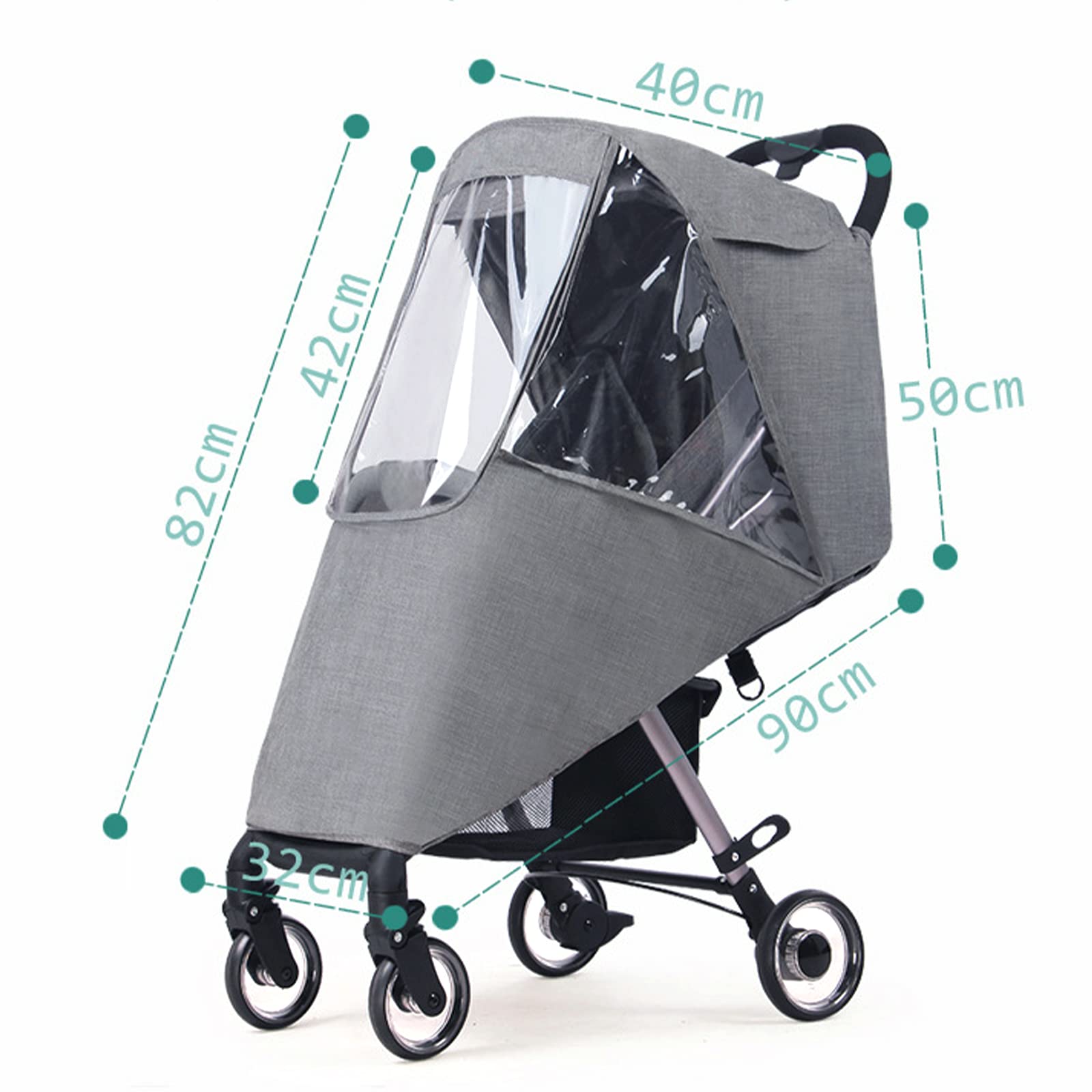 Universal Stroller Rain Cover Baby Stroller Rain Cover Pushchair Stroller Buggy Protector Weather Shield Baby Pram Raincoat Outdoor Windproof Stroller Cover