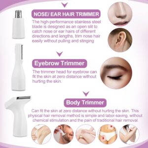 StepOK Nose Hair Trimmer, 3 in 1 Electric Nose & Ear Hair Trimmer, Eyebow Trimmer, Face Razor, USB Rechargeble for Men Women