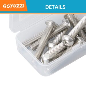 M8 x 80mm Button Head Socket Cap Screws Bolts, Stainless Steel 304, Bright Finish, Fully Threaded, Metric Allen Hex Drive, 10PCS