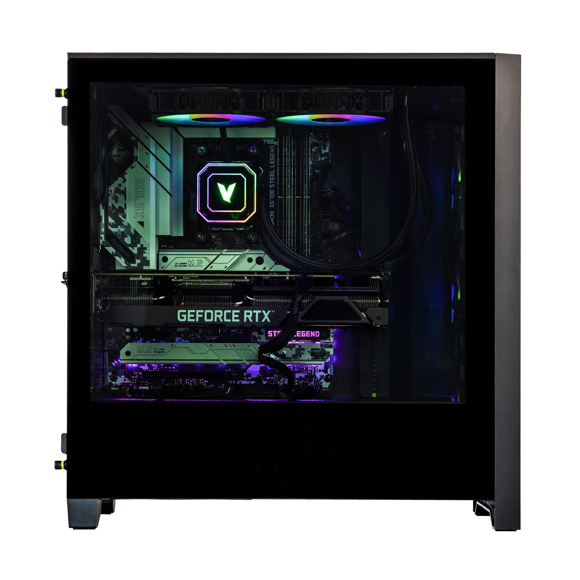 Velztorm Armix Custom Built Gaming Desktop PC (AMD Ryzen 9 7900X 12-Core, GeForce RTX 4080 16GB, 64GB DDR5 4800MHz RAM, 1TB PCIe SSD + 2TB HDD (3.5), Wifi, USB 3.2, HDMI, Bluetooth, Win 10 Home)