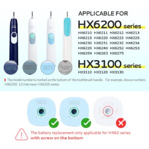 Kuflant Rechargeable Electric Toothbrush Battery Replacement for Philips HX3110 HX3120 HX3130 HX6210 HX6220 HX6230 HX6240 HX6250 HX681701 HX681050 HX625481 HX6263 HX6275 800mAh 2.4v NI-MH