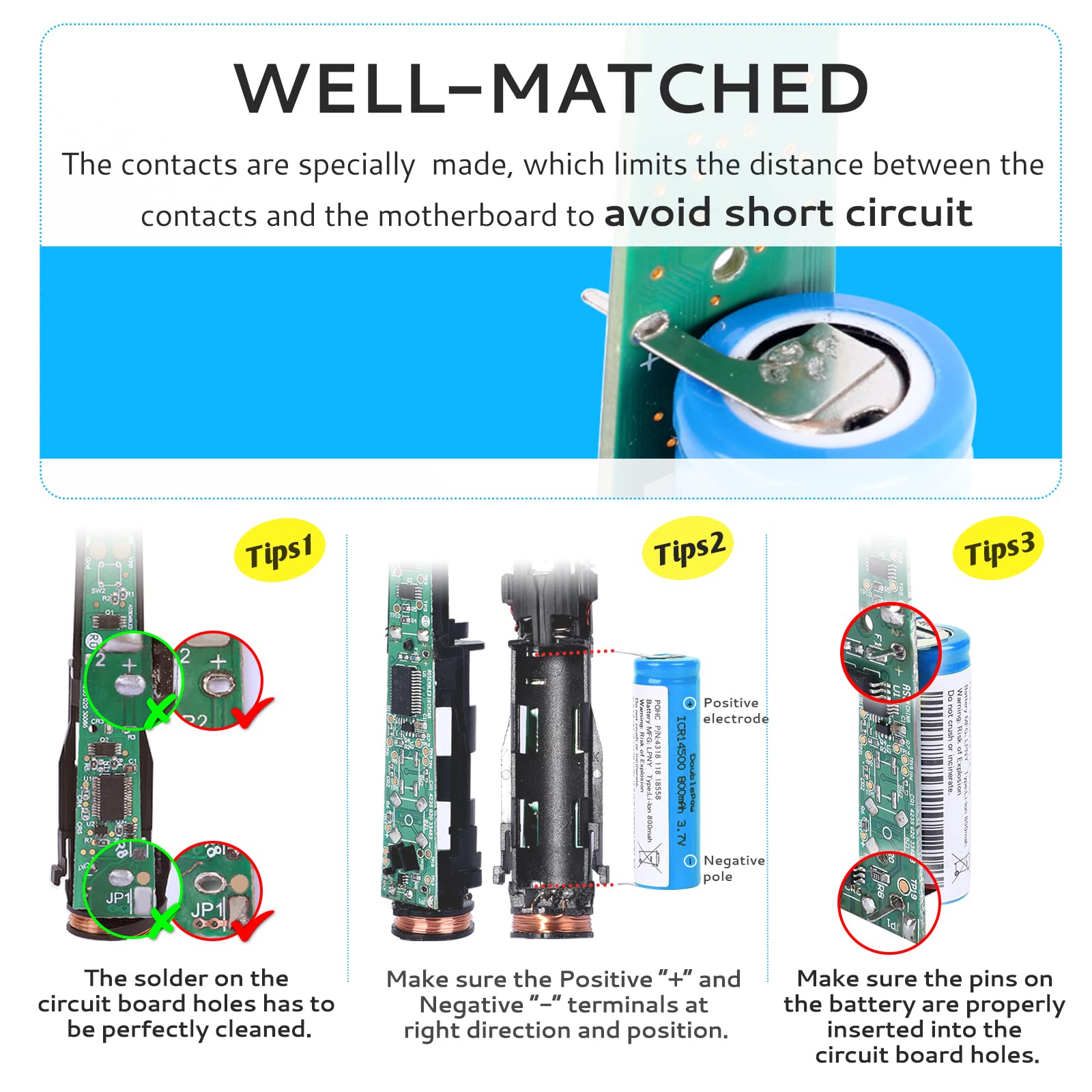 Kuflant Electric Toothbrush Battery Replacement for Philips Sonicare Parts HX6300 HX6500 HX6610 HX6700 HX6900 HX9300 Series with Solder Wire, Disassemble Tools Set 800mAh