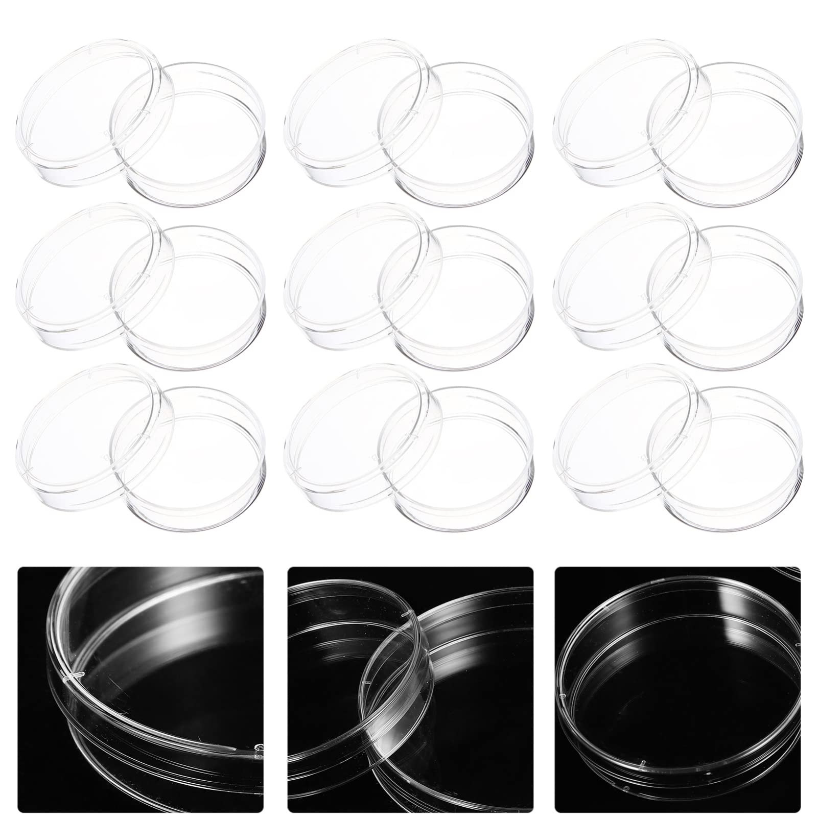 30pcs Culture Plate Petri Plates Laboratory Petri Dish Petri Dishes with Lids Petri Dish for Experiments Science Petri Dishes Tissue Culture Dish Culture Petri Dishes Agar Plates