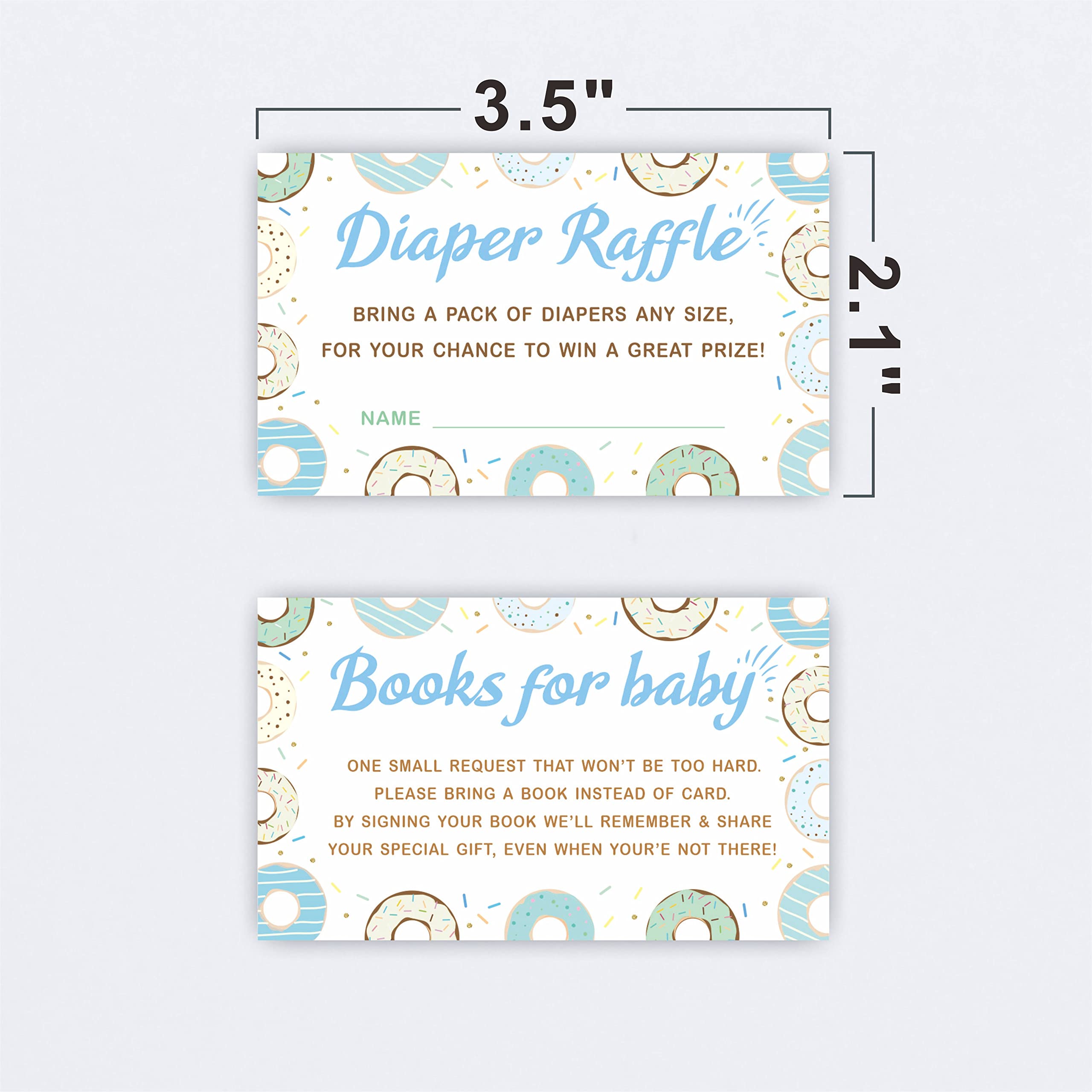 JCVUK Set of 25 Baby Shower Invitations with Envelopes, Diaper Raffle Tickets and Baby Shower Book Request Cards,Colored Donut Theme Babyshower Party For Boys or Girls(YQKTZ-B08)