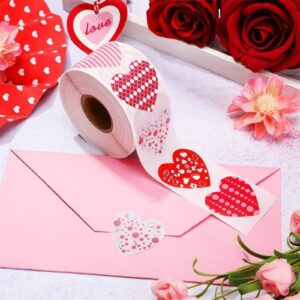 500 Pieces Valentine's Day Heart Stickers- 1.5 in Funky Heart Sticker Self Adhesive Love Heart Stickers for Envelope Valentines Mother's Day Wedding Birthday Party Decoration (8-Style)