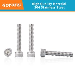 M6 x 100mm Socket Head Cap Screws Bolts Stainless Steel 304 Metric Machine Hex Socket Screw, Allen Hex Drive, Fully Thread, 10PCS