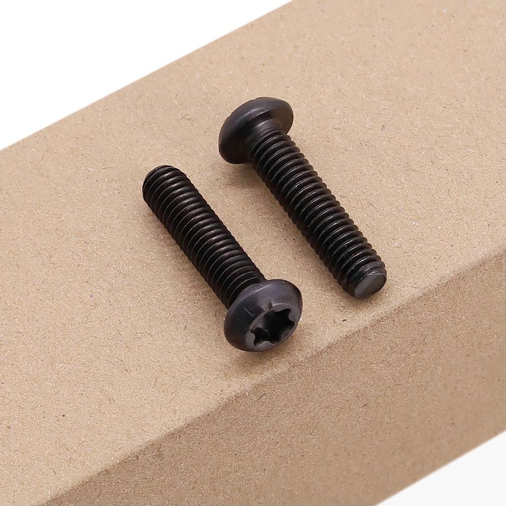 M8-1.25 x 35mm (12 pcs) Button Torx Head Machine Screws, Black Oxide Finish 10.9 Grade Alloy Steel, Full Thread Coarse Thread, Torx Drive Bit T40