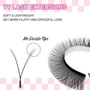 TDANCE Classic Lashes D Curl 0.18mm Thickness 8-15mm + YY Eyelash Extensions C Curl 0.07mm Thickness 8-15mm