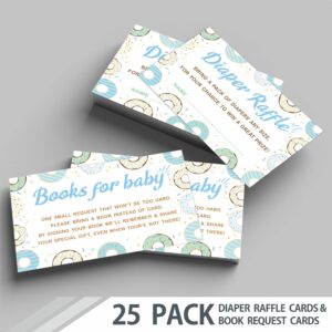 JCVUK Set of 25 Baby Shower Invitations with Envelopes, Diaper Raffle Tickets and Baby Shower Book Request Cards,Colored Donut Theme Babyshower Party For Boys or Girls(YQKTZ-B08)