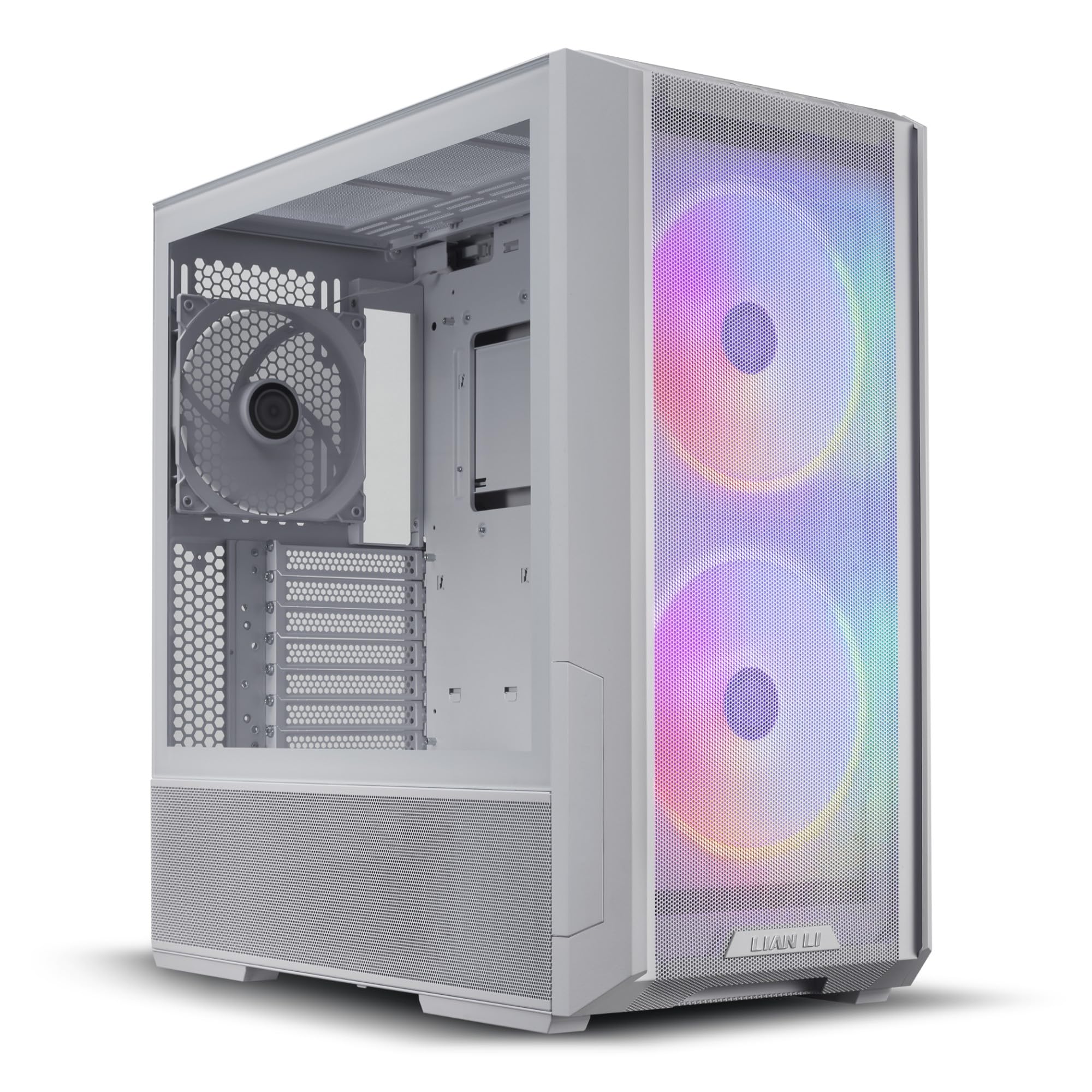 Lian Li Lancool 216 Mid-tower case with high cooling performance - Includes dual front 160MM PWM fans and 1 rear 140MM PWM fan - Airflow focused - Up to 10 fans (LANCOOL 216R-W WHITE)