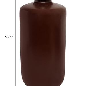 EISCO Reagent Bottle, Amber, 1000mL - Narrow Mouth with Screw Cap - HDPE Labs