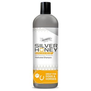 absorbine silver honey rapid skin relief medicated shampoo, medical grade manuka honey & microsilver bg, rejuvenating, soothing & hydrating, 16 fl oz