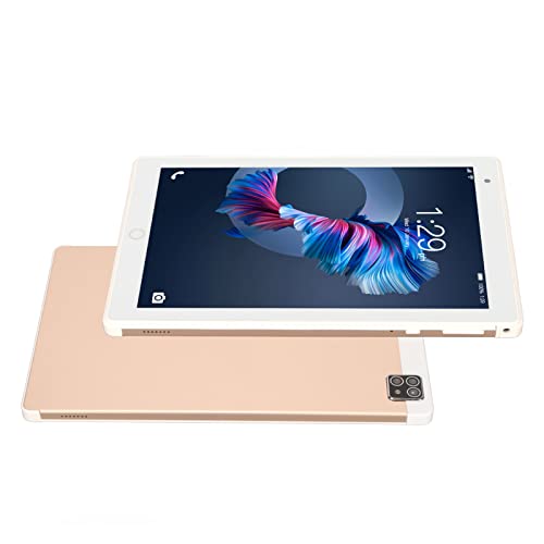 8in Tablet PC,Gold,for Android10,RAM 4GB ROM 64GB,Front 2MP Rear 8MP,1920x1200 IPS Tablet for Kids,Dual Card Slot,Dual Band WiFi,BT4.2,GPS