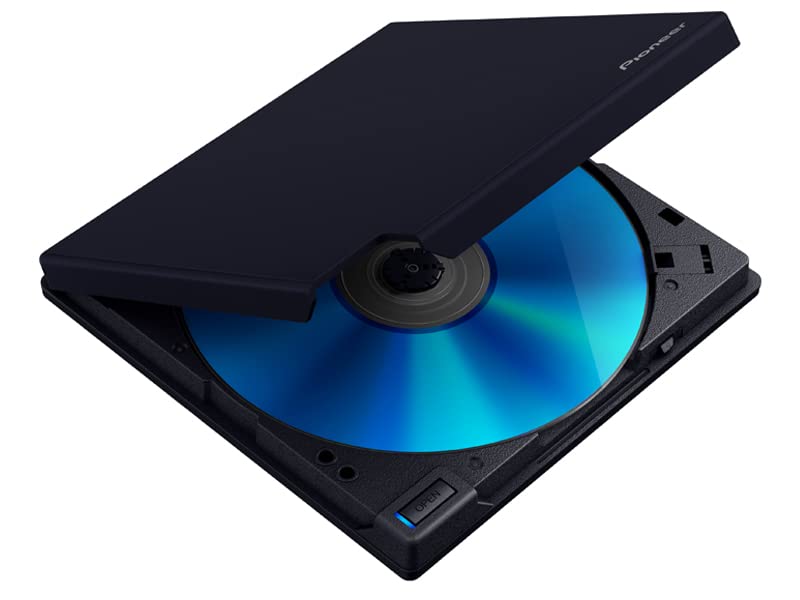 Pioneer BDR-XD08UMB-S Pinnacle of The XD08 Series with a Matte-Black Body USB 3.2 Gen1 (USB Type-C) / 2.0 Slim Portable BD/DVD/CD Writer Features The Latest high-Grade Rubber Coating