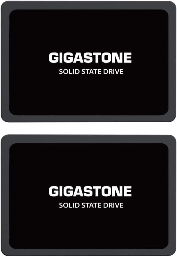 Gigastone SATA SSD 500GB (2-Pack) 2.5 inch SSD 520MB/s Upgrade Laptop PC Memory and Storage PS4 HDD Replacement 2.5" Internal Solid State Hard Drives SATA III SLC Cache 3D NAND Increase Performance