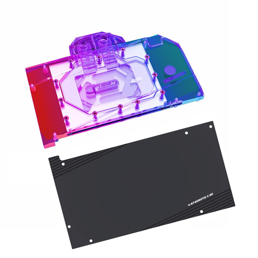 Copper GPU Water Cooling Block GPU Waterblock Graphics Card Water Cooling Block for Zotac GeForce RTX 4080 AMP Extrme AIRO Trinity (5V ARGB RBW Aura Effect LED Lights GPU Block with Backplate)