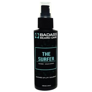 badass beard care beard utility cologne - surfer scent, 3.4 oz