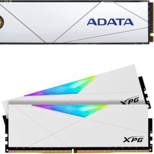 XPG ADATA Premium SSD 1TB PCIe 4x4 NVMe M.2 2280 SSD D50 RGB DDR4 3200MHz 2x16GB UDIMM RAM White kit Bundle